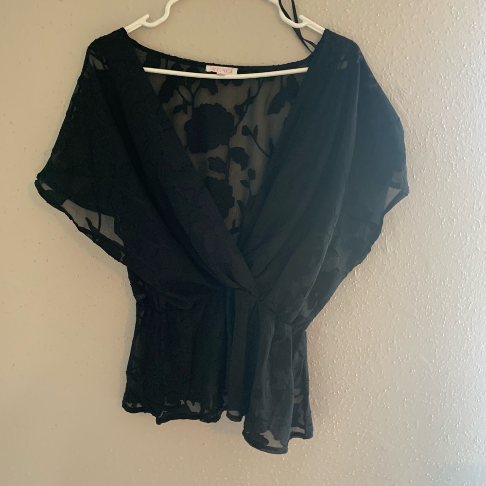 Elegant Black Sheer Women's Top